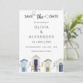 熱帯ビーチの目的地の結婚式の日付を保存 招待状 (スタンド正面)