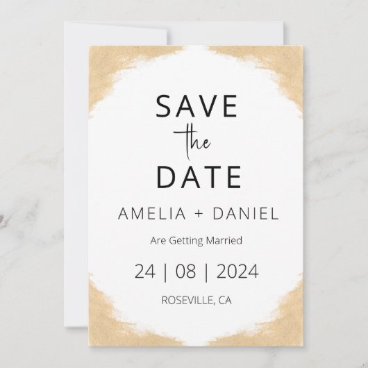 熱帯ビーチの目的地の結婚式の日付を保存 招待状 (正面)