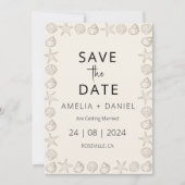 熱帯ビーチの目的地の結婚式の日付を保存 招待状 (正面)