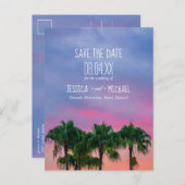 熱帯ビーチの目的地の結婚式の日付を保存 案内ポストカード (正面/裏面)