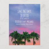熱帯ビーチの目的地の結婚式の日付を保存 案内ポストカード (正面)