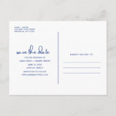 熱帯ビーチの目的地の結婚式の日付を保存 案内ポストカード (裏面)
