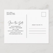 熱帯ビーチの目的地の結婚式の日付を保存 案内ポストカード (裏面)