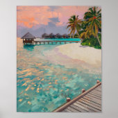 熱帯ビーチの目的地モルディブのポスター ポスター (正面)