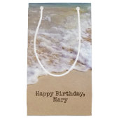 熱帯ビーチの砂浜 スモールペーパーバッグ (正面)