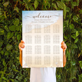 熱帯ビーチの結婚ヒトデ座席表 ポスター