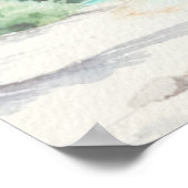 熱帯ビーチの結婚ヤシの木の歓迎サイン ポスター (角)