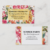 熱帯ビーチの花の行先の結婚式 名刺 (正面/裏面)