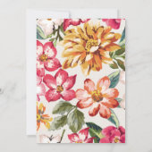 熱帯ビーチの花の金ゴールドフレームリハーサルディナー 招待状 (裏面)