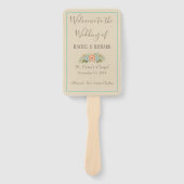 熱帯ビーチの花柄の結婚式プログラム ハンドファン (正面)