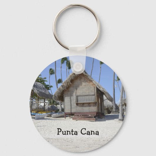熱帯ビーチの草小屋 キーホルダー (正面)