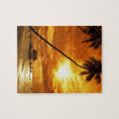 熱帯ビーチの願いカスタムな郵便はがきここにいました ジグソーパズル (横)