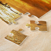 熱帯ビーチの願いカスタムな郵便はがきここにいました ジグソーパズル (側面)