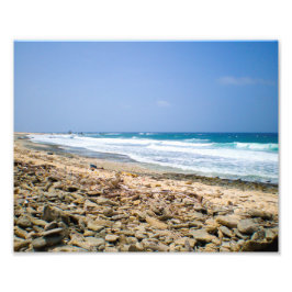 熱帯ビーチの風景芸術、岩の多いビーチ フォトプリント           