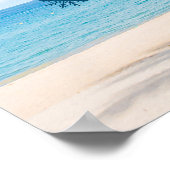 熱帯ビーチの風景, 1ペテロ5:7聖書の詩 ポスター (角)