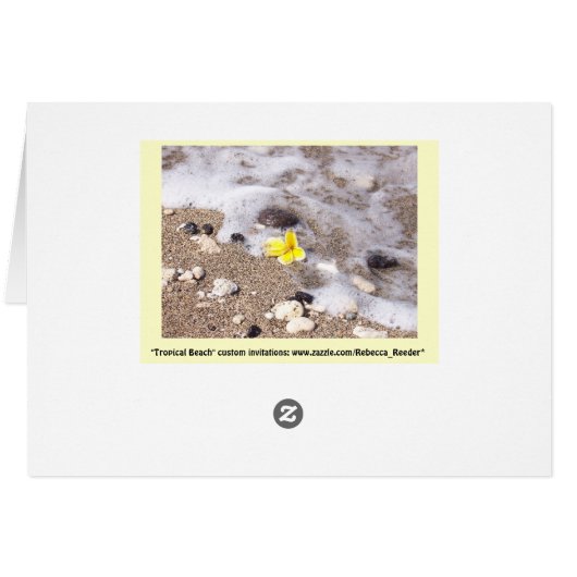 熱帯ビーチの食器セットの名刺 (裏面横)