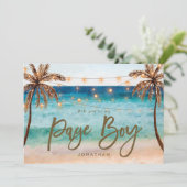 熱帯ビーチは私のページボーイのプロポーズカード サンキューカード (スタンド正面)