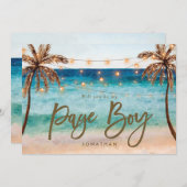 熱帯ビーチは私のページボーイのプロポーズカード サンキューカード (正面/裏面)