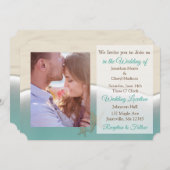 熱帯ビーチをテーマにしたフォトウェディングの招待 招待状 (正面/裏面)