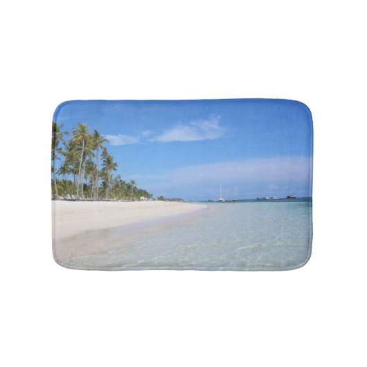 熱帯ビーチをテーマにしたホワイトサンドinカナダビーチ バスマット (正面)