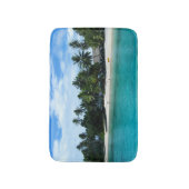 熱帯ビーチをテーマにした島の白い砂ビーチ バスマット (正面縦)