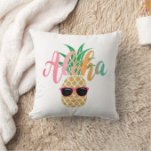 熱帯ビーチアロハパイナップルサングラス クッション (ブランケット)