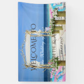 熱帯ビーチアーバー結婚フローラのバナー 横断幕 (縦)