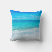 熱帯ビーチインティール(緑がかった色)アクアターコイズブルーフロリダ クッション (正面)