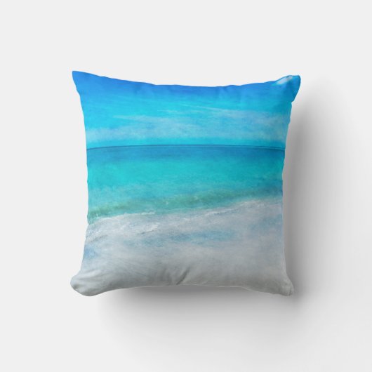 熱帯ビーチインティール(緑がかった色)アクアターコイズブルーフロリダ クッション (正面)