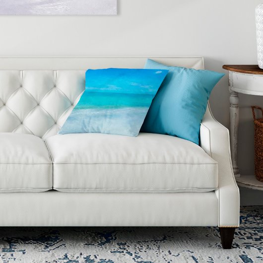 熱帯ビーチインティール(緑がかった色)アクアターコイズブルーフロリダ クッション