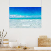 熱帯ビーチインティール(緑がかった色)アクアターコイズブルーフロリダ ポスター (キッチン)