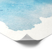 熱帯ビーチインティール(緑がかった色)アクアターコイズブルーWh ポスター (角)