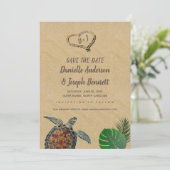 熱帯ビーチウミガメの結婚式の日付を保存 セーブザデート (スタンド正面)