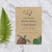 熱帯ビーチウミガメの結婚式の日付を保存 セーブザデート