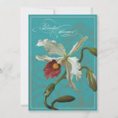 熱帯ビーチオーキッドフローラヴィンテージブライダルシャワー 招待状 (裏面)