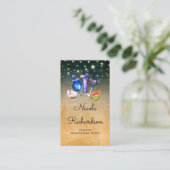 熱帯ビーチカクテルとパームストリングライト 名刺 (スタンド正面)