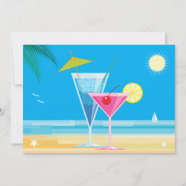 熱帯ビーチカップルのシャワー招待状 招待状