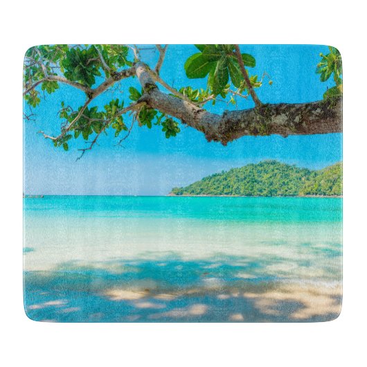 熱帯ビーチガラス カッティングボード (正面)