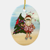 熱帯ビーチクリスマスオーナメント セラミックオーナメント (正面)