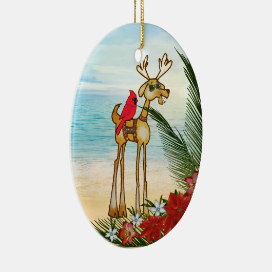 熱帯ビーチクリスマスオーナメント セラミックオーナメント (右)