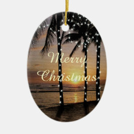 熱帯ビーチクリスマスオーナメント セラミックオーナメント