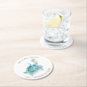 熱帯ビーチクリスマスシーカメ ラウンドペーパーコースター (インサイチュ)