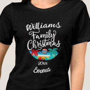 熱帯ビーチクリスマスファミリーの類型 トライブレンドTシャツ