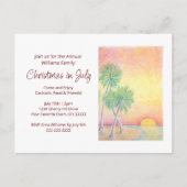 熱帯ビーチクリスマス(7月パーティー) インビテーションポストカード (正面)