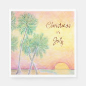 熱帯ビーチクリスマス(7月パーティー) スタンダードランチョンナプキン (正面)