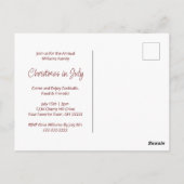 熱帯ビーチクリスマスin 7月パーティの招待状 ポストカード (裏面)