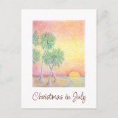 熱帯ビーチクリスマスin 7月パーティの招待状 ポストカード (正面)