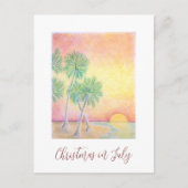 熱帯ビーチクリスマスin 7月パーティの招待状 ポストカード (正面)