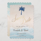 熱帯ビーチグリッターパーム セーブザデート (正面/裏面)