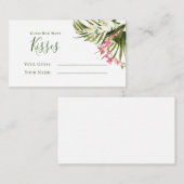 熱帯ビーチグリーンリーピンクフローラ推測キス エンクロージャーカード (正面/裏面)